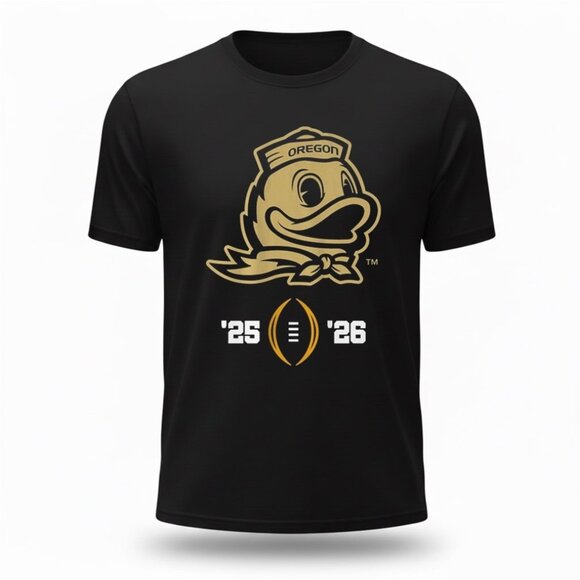 Olin D Tops - Oregon Football 2025-26 College Football Playoff Gold T-shirt 91